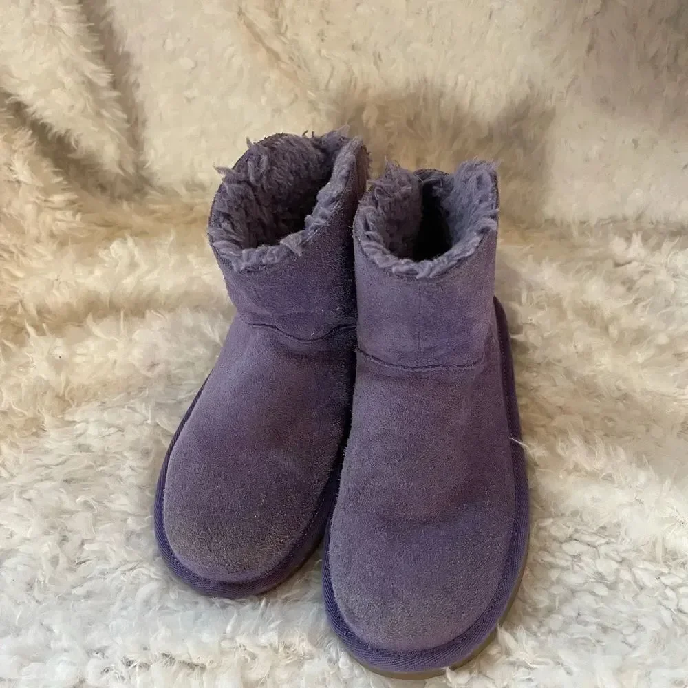 Kookaburra by UGG girl stars mini leather lavender suede boots size 1